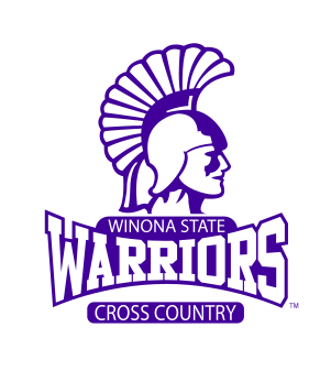 Warriors Cross Country logo, purple/black on white variant, cell 69