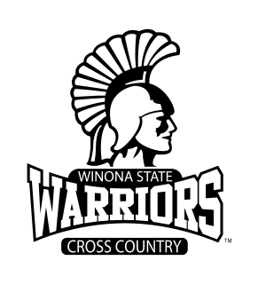 Warriors Cross Country logo, black/white on white variant, cell 71