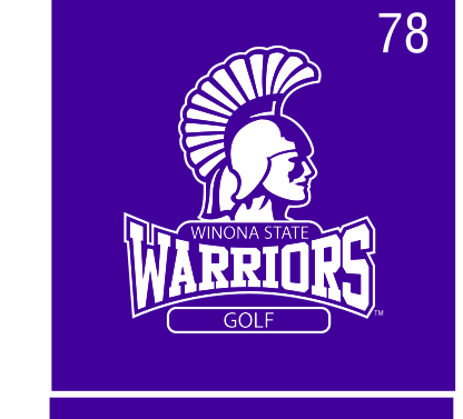 Warriors Golf logo, white/black on purple variant, cell 78