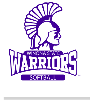 Warriors Softball logo, purple/black on white variant, cell 89