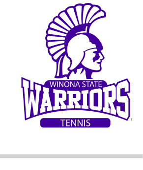 Warriors Tennis logo, purple/black on white variant, cell 93