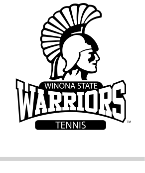 Warriors Tennis logo, black/white on white variant, cell 95