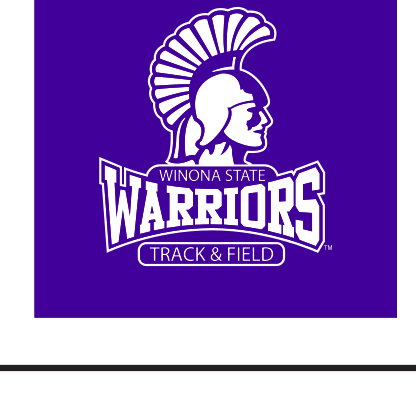 Warriors Track & Field logo, white/black on purple variant, cell 98