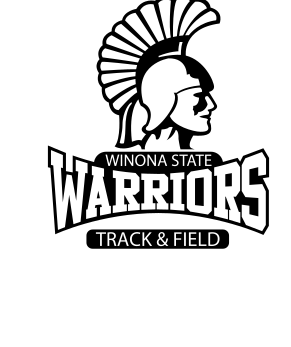 Warriors Track & Field logo, black/white on white variant, cell 99