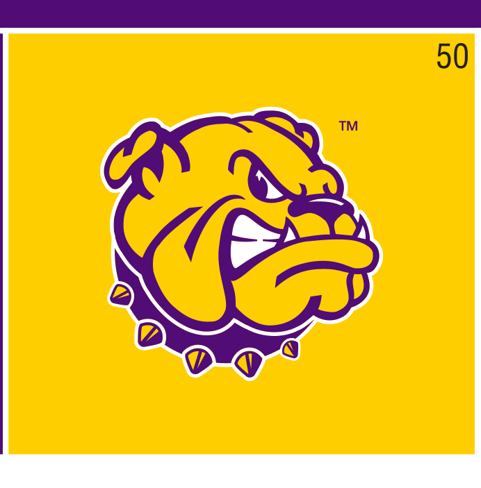 bulldog head, full color on gold variant, cell 50
