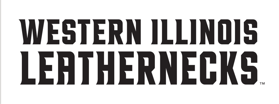 wordmark WESTERN ILLINOIS LEATHERNECKS, black variant, cell 61