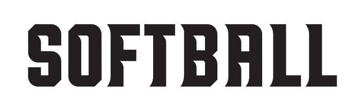 wordmark SOFTBALL, black variant, cell 74