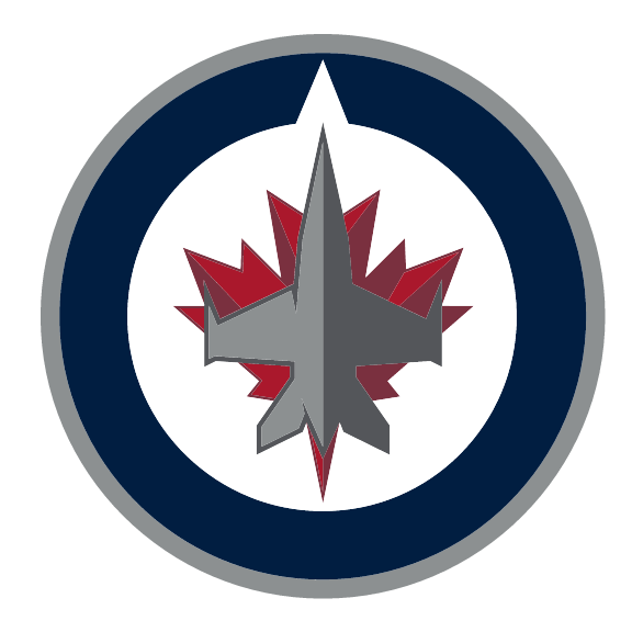 Winnipeg Jets primary logo, full color on white background without R variant
