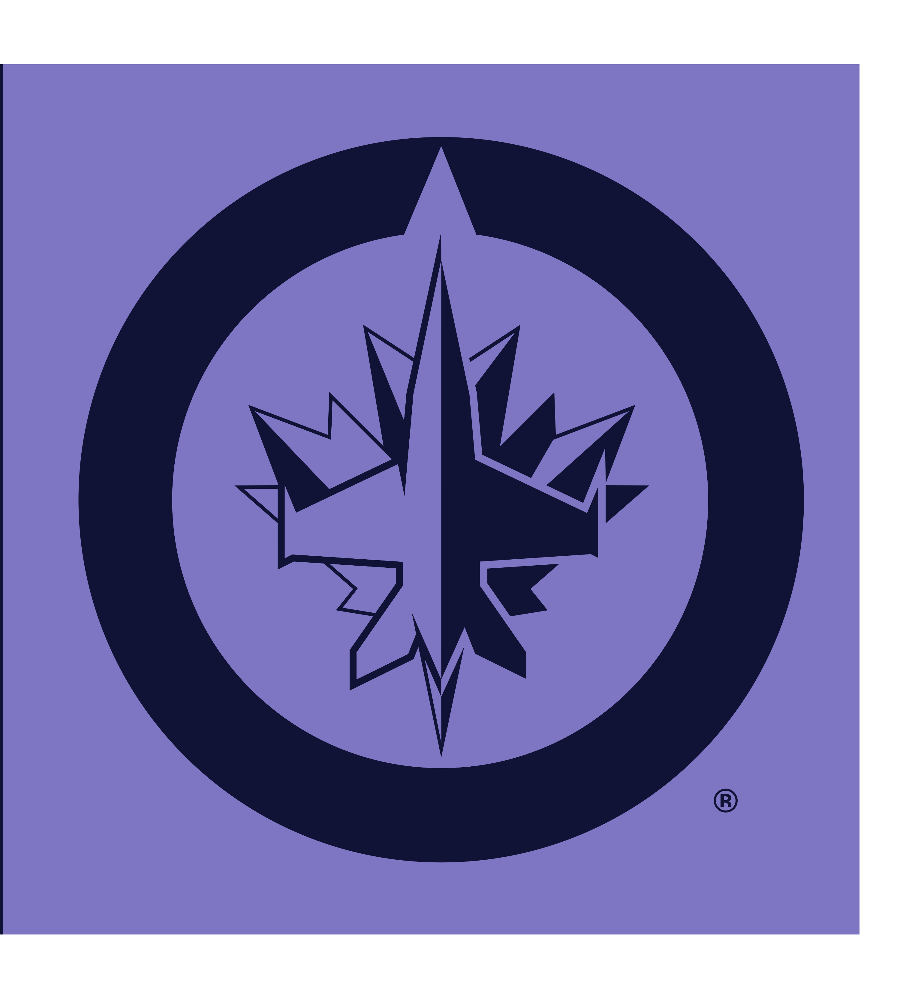 Winnipeg Jets primary logo, light version, monochromatic on light blue variant