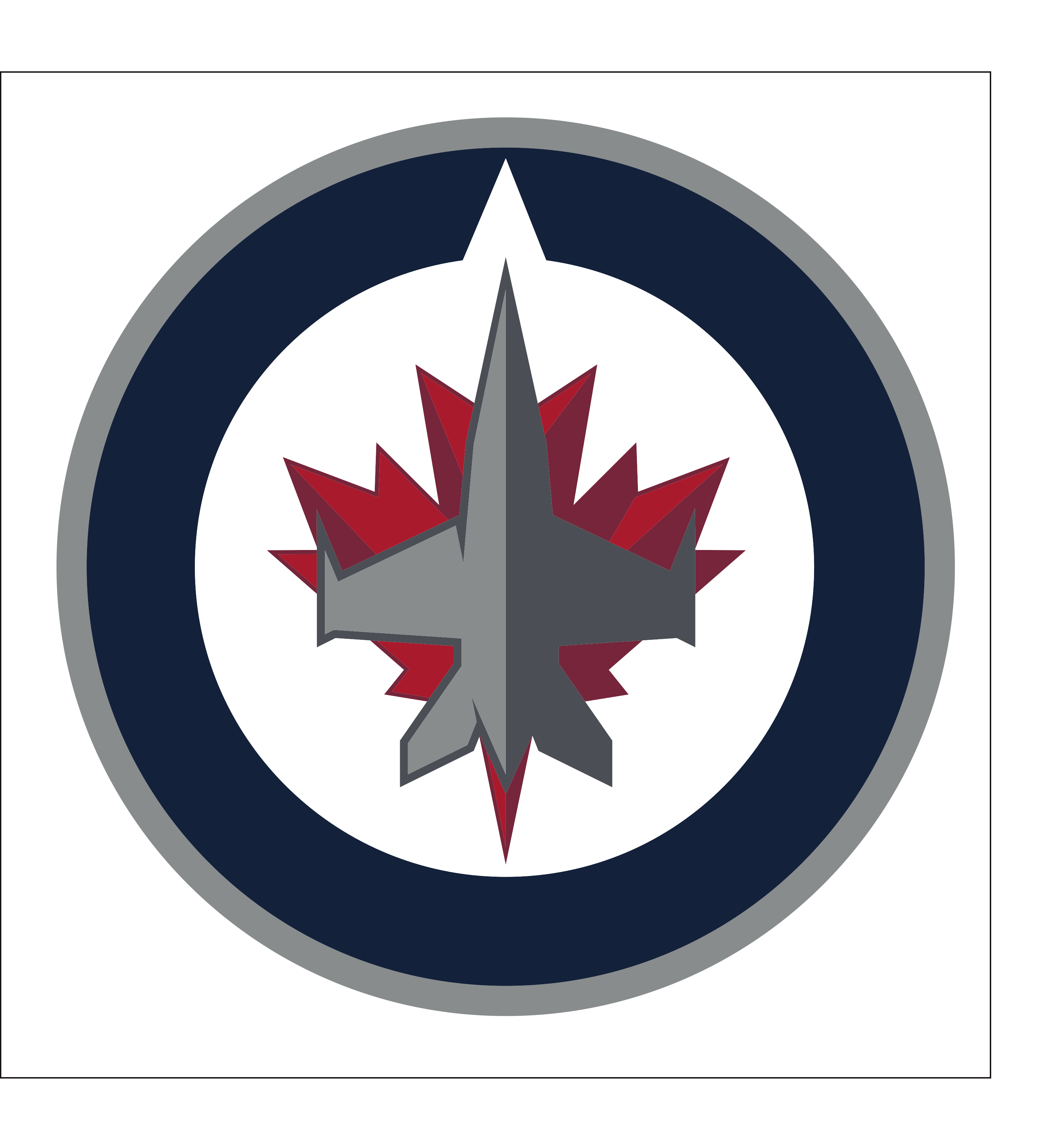 Winnipeg Jets primary logo, full color on white background without R variant