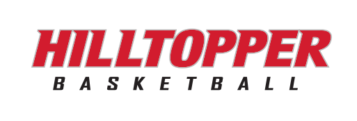 HILLTOPPER BASKETBALL wordmark, red/black on white variant, cell 62