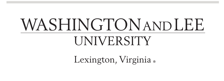 Washington and Lee University wordmark with location, black variant, cell 4