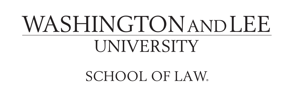 Washington and Lee University School of Law wordmark, black variant, cell 7