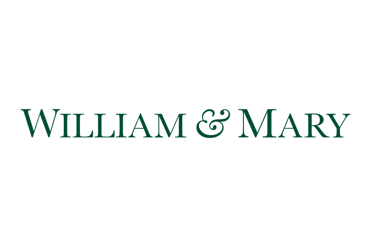 William & Mary wordmark with cypher, horizontal variant, cell 10