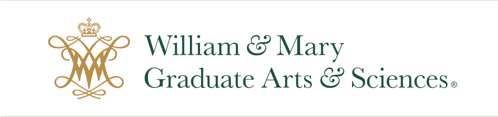 William & Mary Graduate Arts & Sciences lockup, gold variant, cell 15
