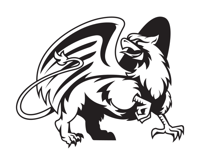 Griffin mascot, black/white variant, cell 43