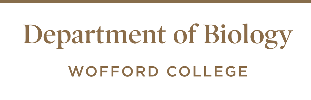 Department of Biology Wofford College wordmark, gold/black variant, cell 11