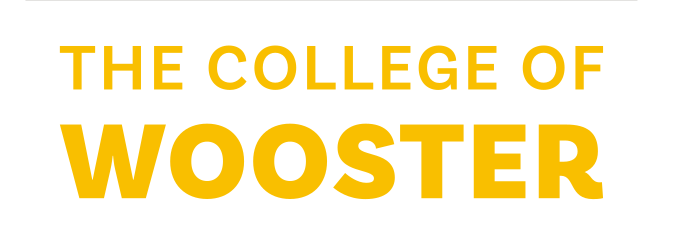The College of Wooster wordmark, gold variant, cell 22