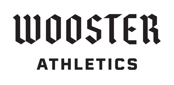 Wooster Athletics wordmark, black variant, cell 44