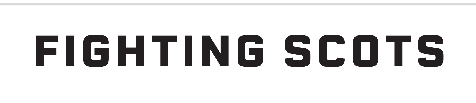 Fighting Scots wordmark, black variant, cell 46