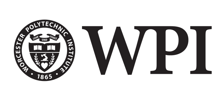 WPI seal and wordmark, black variant, cell 3