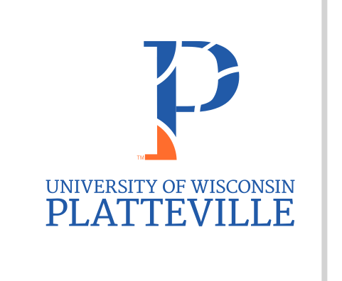 University of Wisconsin-Platteville logo, vertical, 2 color variant, cell 10