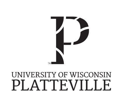University of Wisconsin-Platteville logo, vertical, black variant, cell 13