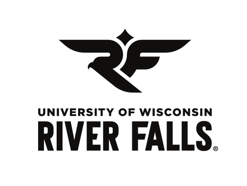 RF falcon head + University wordmark, stacked black variant, cell 12