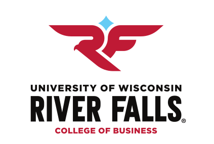 RF falcon head + University wordmark + College of Business, red/black variant, cell 31