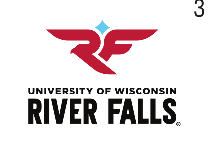 RF falcon head + University wordmark + College of Arts, red/black variant, cell 32