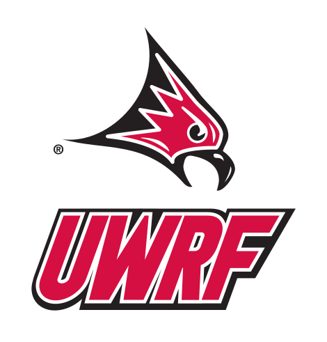 Falcon head with UWRF wordmark, full color variant, cell 54