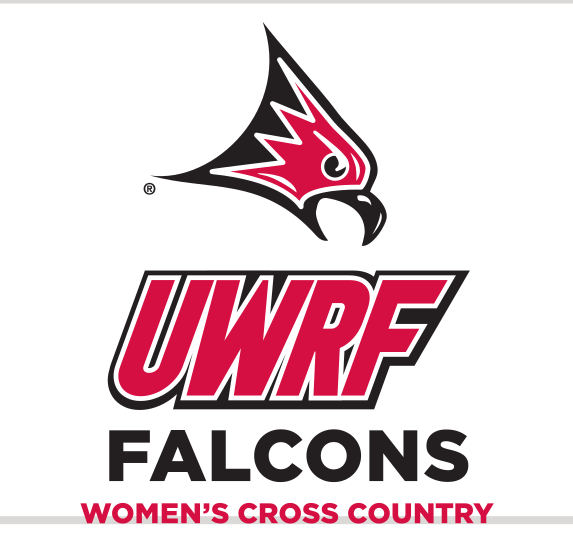 Falcon head with UWRF Falcons and Women's Cross Country, full color variant, cell 80