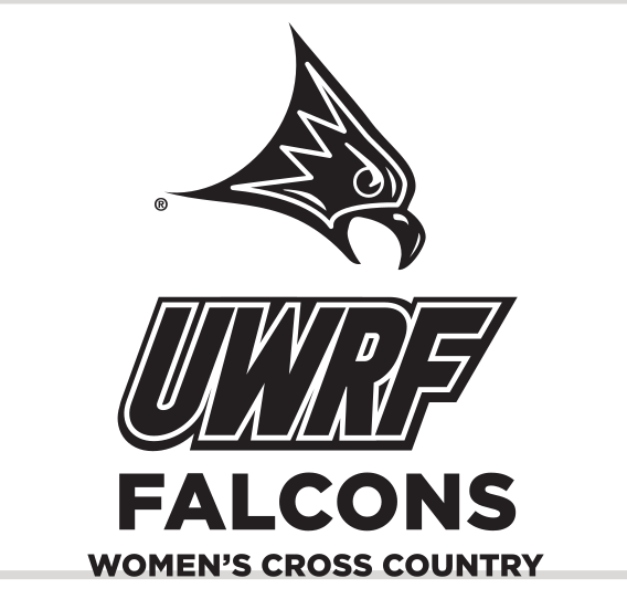 Falcon head with UWRF Falcons and Women's Cross Country, black variant, cell 81
