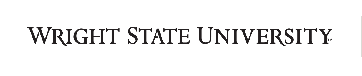 Wright State University wordmark, black variant, cell 7