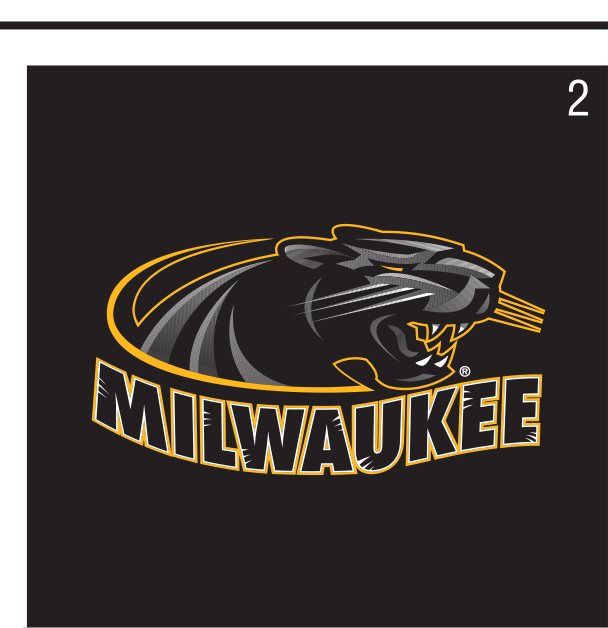 Panther head with MILWAUKEE wordmark, gold/silver on black variant, cell 2