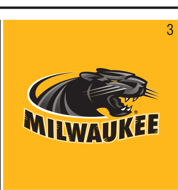 Panther head with MILWAUKEE wordmark, black/silver on gold variant, cell 3