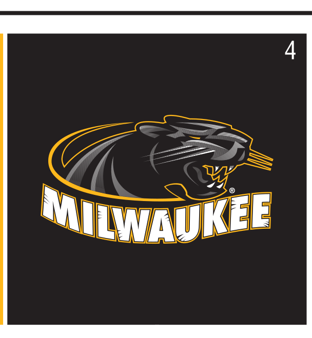 Panther head with MILWAUKEE wordmark, gold/silver on black variant, cell 4