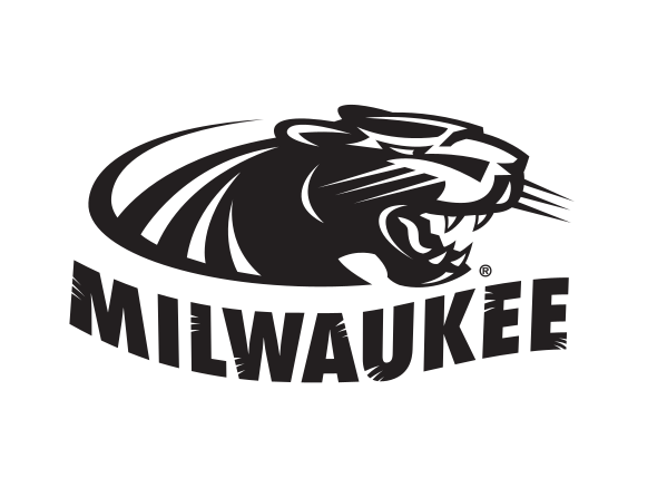 Panther head with MILWAUKEE wordmark, black/white variant, cell 7