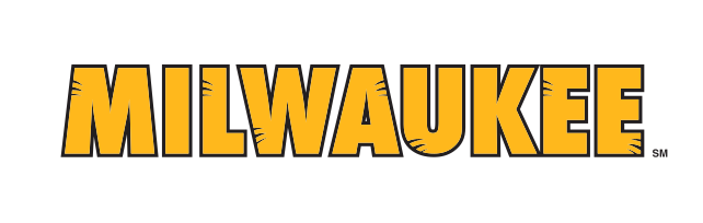 MILWAUKEE wordmark, gold with black outline variant, cell 27