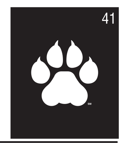 Paw mark, white on black variant, cell 41