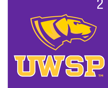 UWSP primary logo, full color on purple variant, cell 2