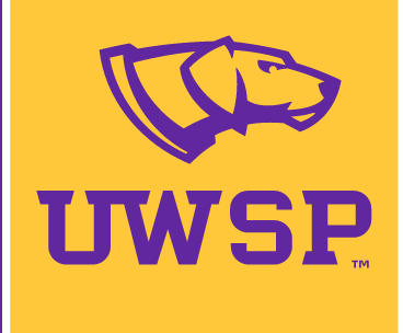 UWSP primary logo, 2-color on gold variant, cell 7