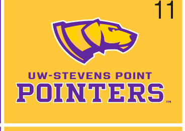 UWSP alternate primary logo, full color on gold variant, cell 11