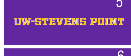 UW-Stevens Point wordmark, full color on purple variant, cell 58