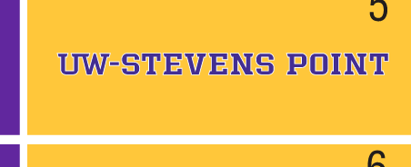 UW-Stevens Point wordmark, full color on gold variant, cell 59