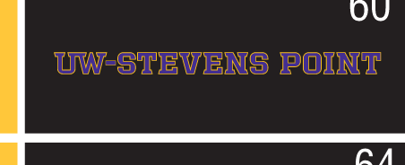 UW-Stevens Point wordmark, 2-color on black variant, cell 60