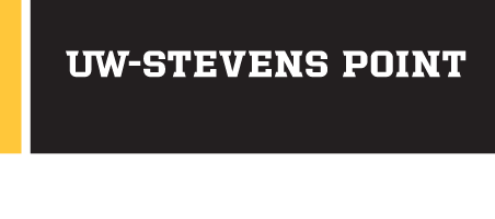 UW-Stevens Point wordmark, 1-color white on black variant, cell 64