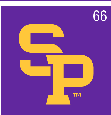 SP ligature, full color on purple variant, cell 66
