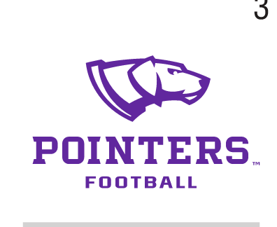 UWSP Pointers Football logo, full color variant, cell 73