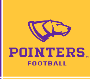 UWSP Pointers Football logo, full color on gold variant, cell 75